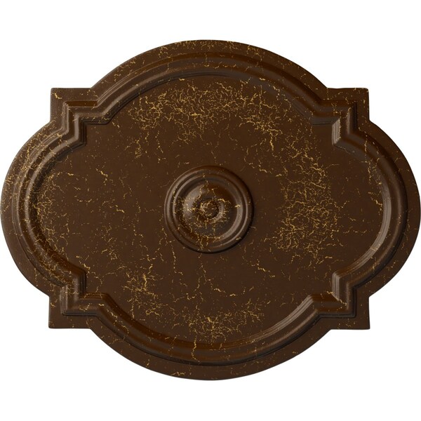 Ekena Millwork Waltz Ceiling Medallion (Fits Canopies up to 4 1/2"), 21 1/4"W x 17 3/8"H x 1"P, Root Beer Crackle CM21WARBC - main